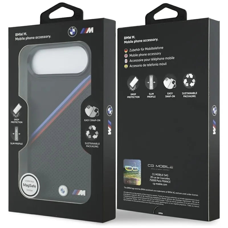 BMW M Tricolor Metalinis MagSafe dėklas - iPhone Air (Juodas)