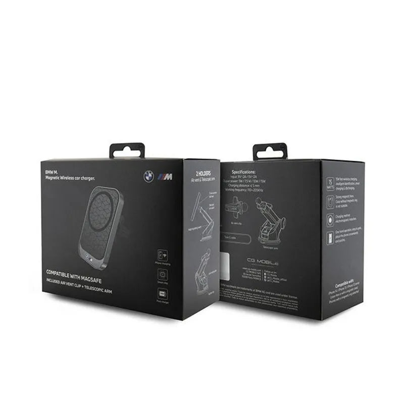 BMW MagSafe M Edition – Magnetinis automobilinis laikiklis su 15W belaidžiu krovimu (juodas)