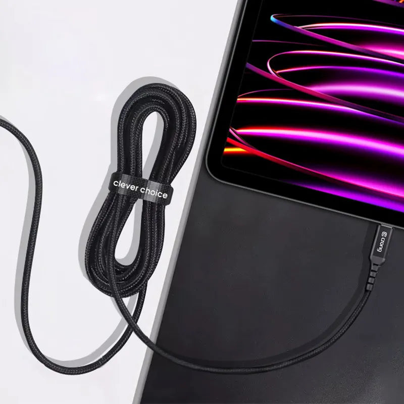 Crong Armor Link - 100W PD 5A USB-C į USB-C kabelis 200cm (juodas)