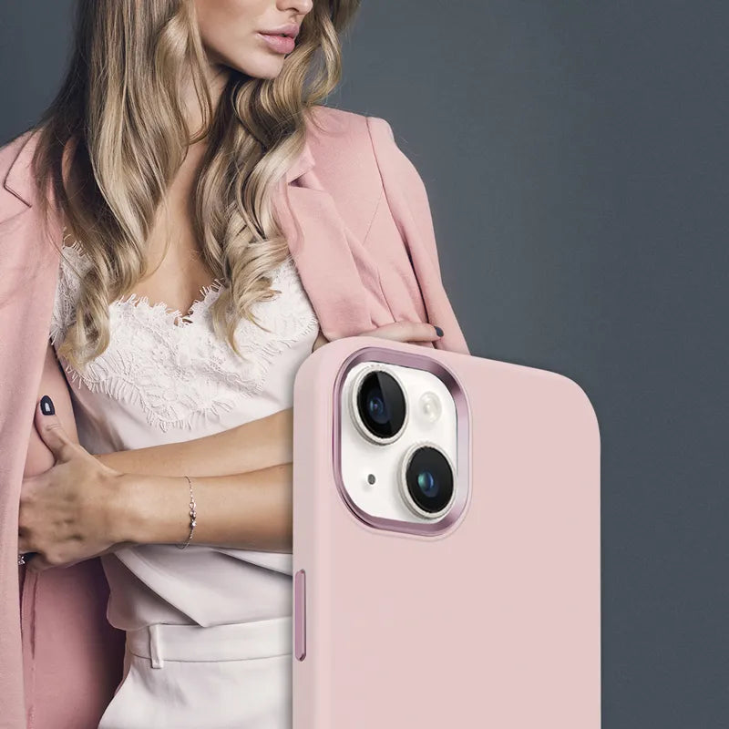 Crong Color Cover LUX Magnetic - iPhone 15 Plus MagSafe dėklas (Rožinė)
