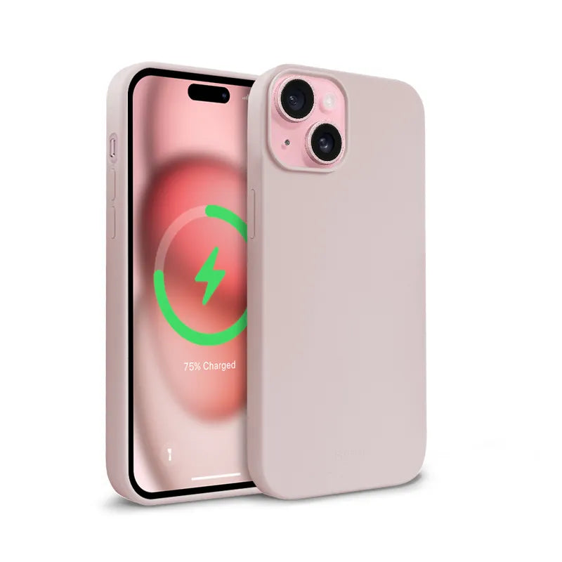 Crong Color Cover Magnetic - iPhone 15 MagSafe dėklas (smėlio rožinės)
