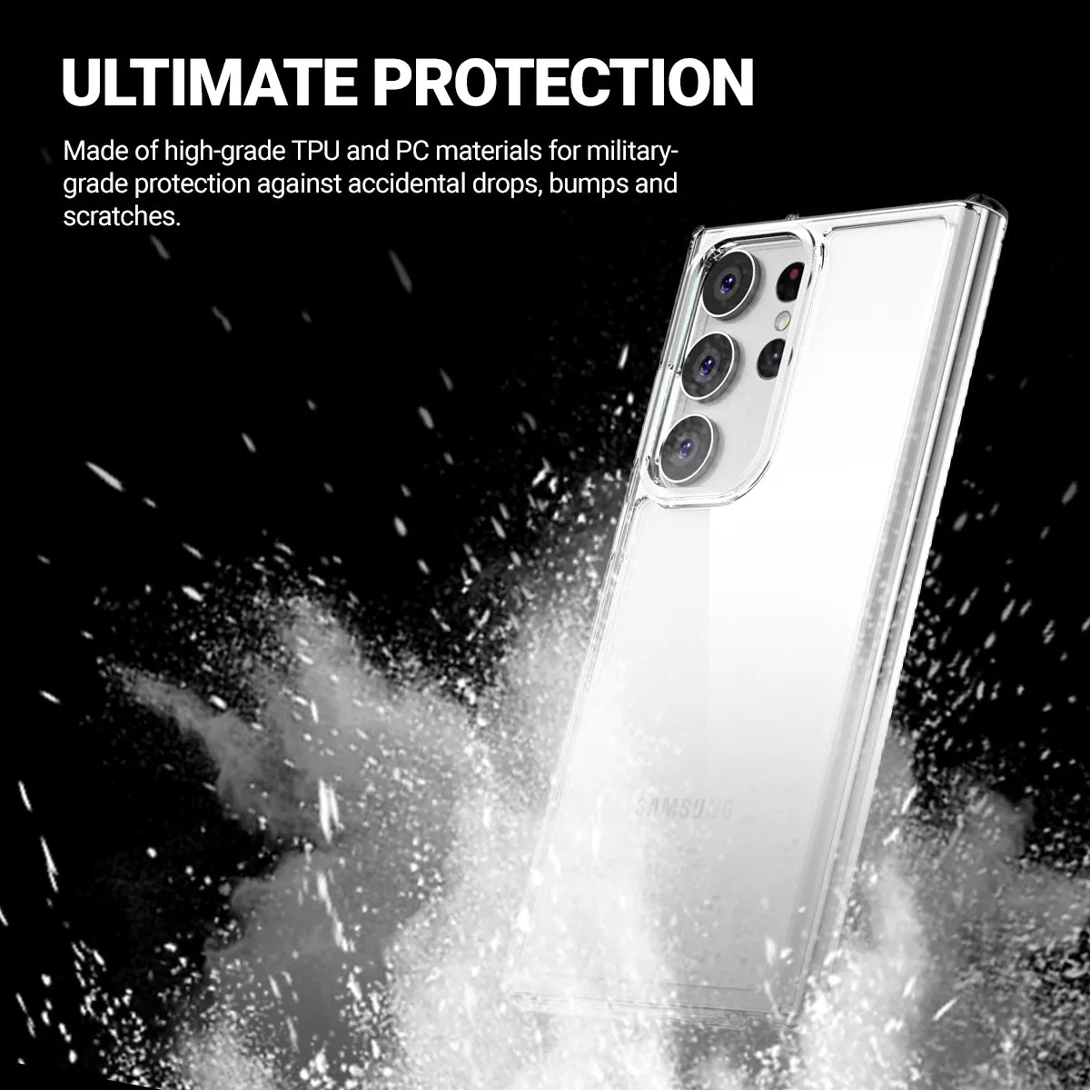 Crong Crystal Shield dėklas – Samsung Galaxy S23 Ultra dėklas (skaidrus)