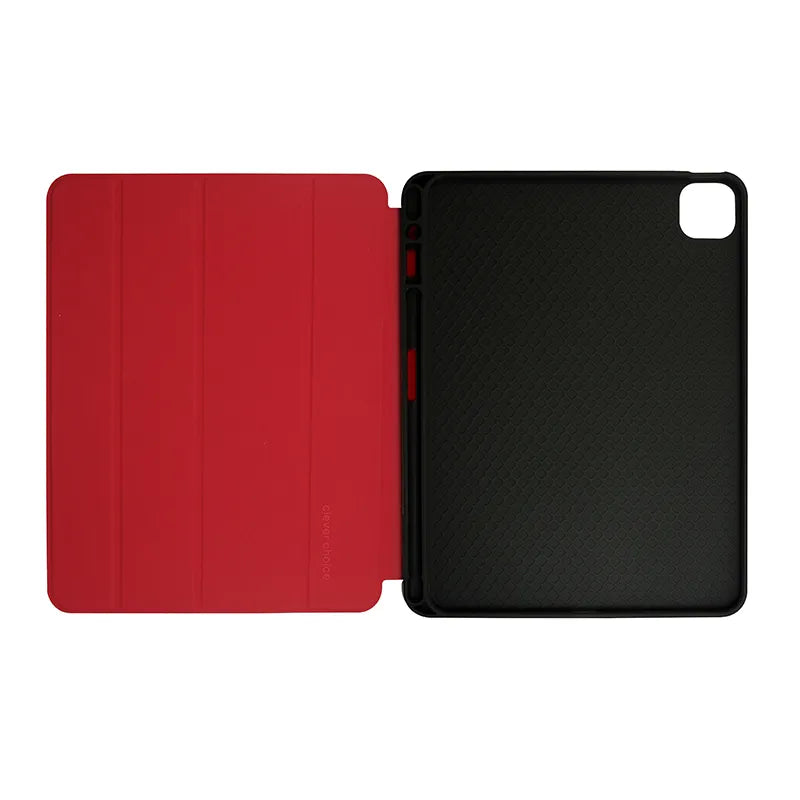 Crong FlexFolio – dėklas iPad Air 11” (2026-2024) / iPad Air 10.9” (5-osios-4-osios kartos) / iPad Pro 11" (2022-2021) su Apple Pencil (Raudonas)