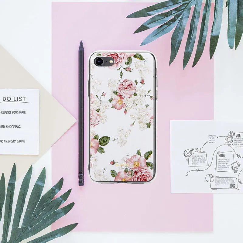 Crong gėlės dėklas – iPhone SE (2022/2020) / 8 / 7 dėklas (raštas 02)
