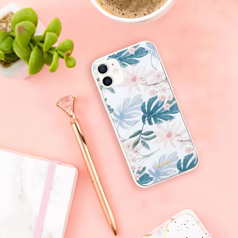 Crong gėlių rašto dėklas – iPhone 12 Mini dėklas (raštas 01)