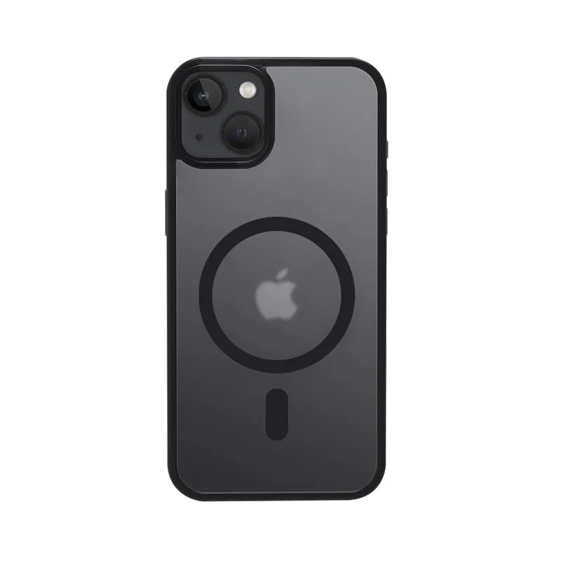 Crong Hybrid Frost MAG dėklas - iPhone 15 Plus MagSafe dėklas (juodas)