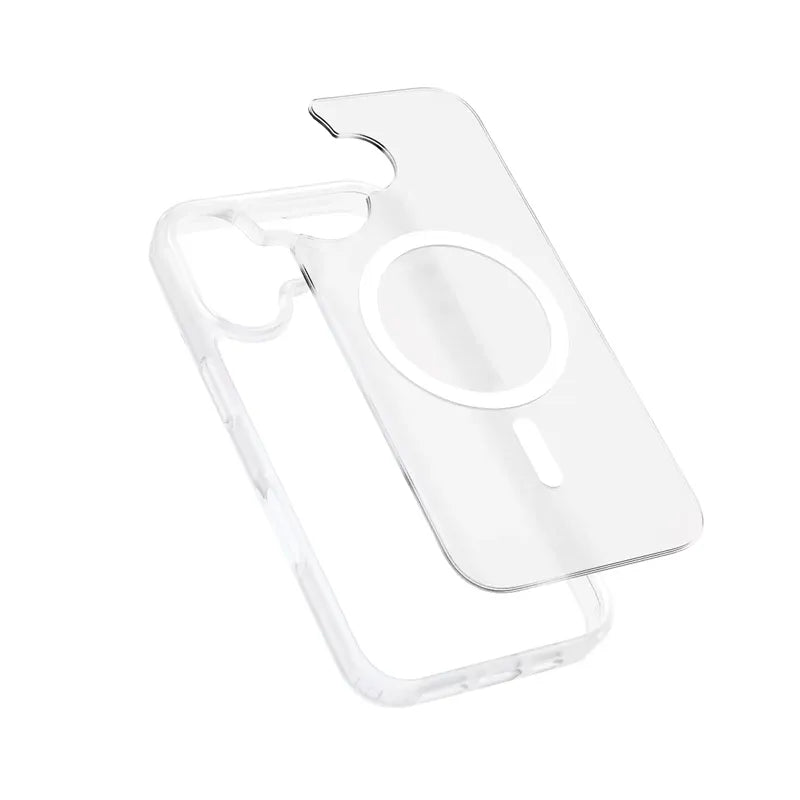 Crong Hybrid Matte Magnetic - MagSafe iPhone 17 dėklas (baltas)