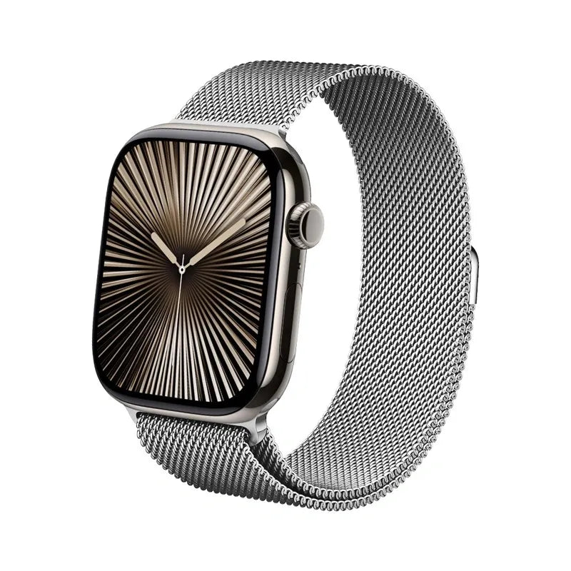 Crong Milano Plienas - Nerūdijančio plieno dirželis, skirtas Apple Watch 38/40/41/42 mm (sidabrinis)
