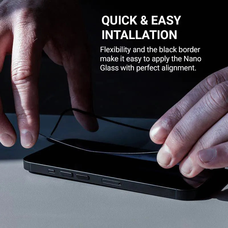 Crong Nano Glass - Sudenimui atsparus hibridinis stiklas iPhone 16 Plus / iPhone 15 Plus