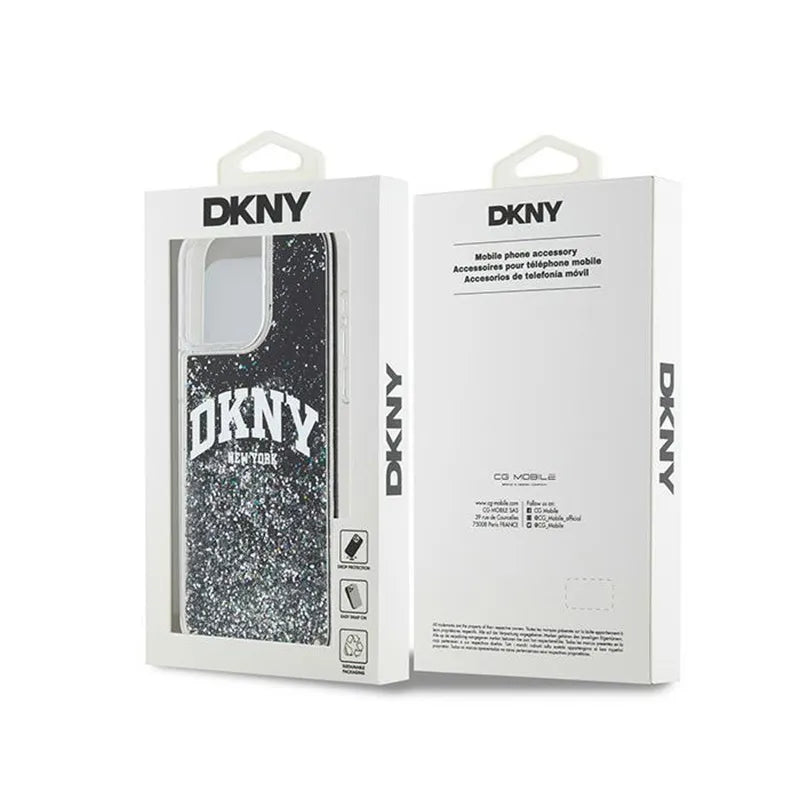 DKNY skystas blizgučių didelis logotipas – dėklas, skirtas „iPhone 14 Pro Max“ (juodas)