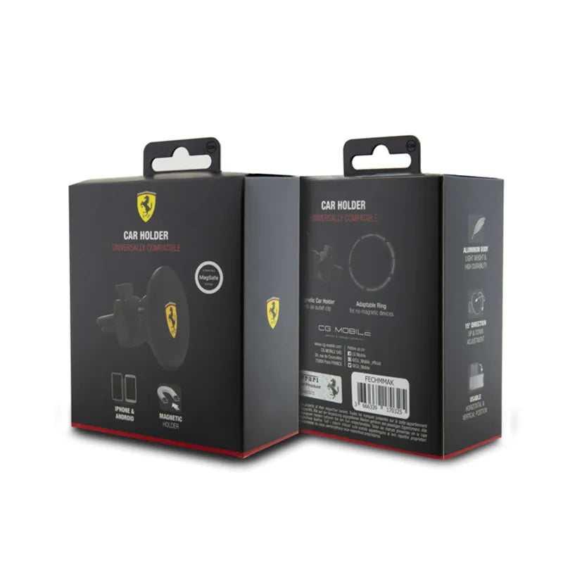 Ferrari MagSafe Spausdintas skydas – magnetinis automobilinis laikiklis (juodas)