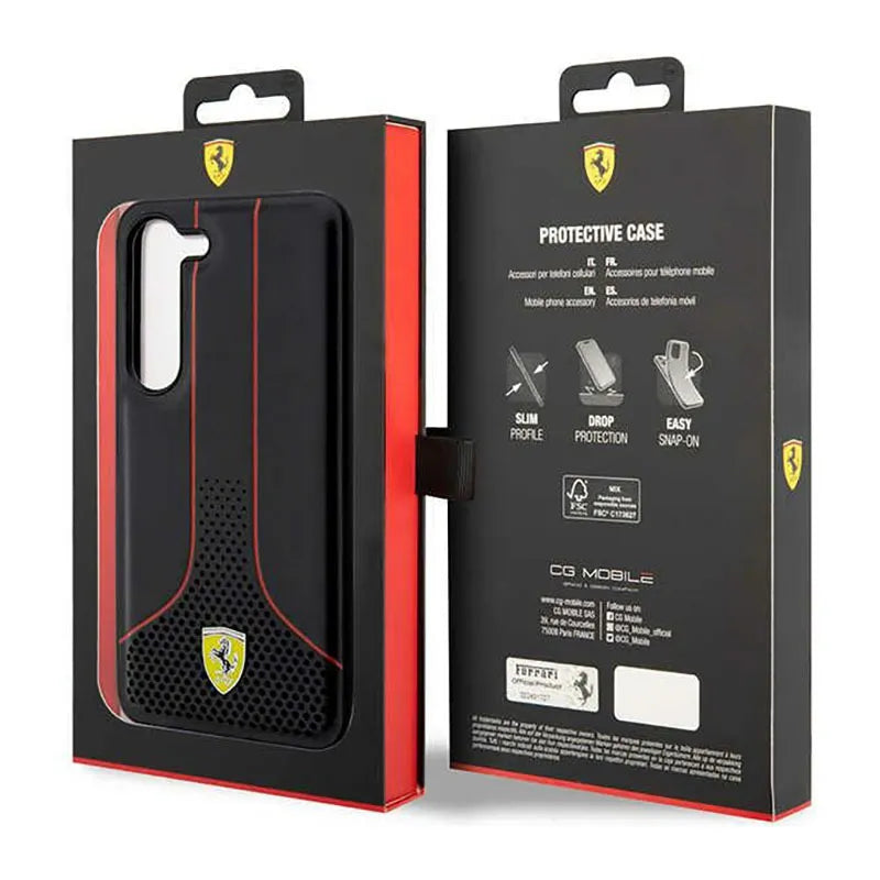Ferrari Perforuota 296P kolekcija - Dėklas Samsung Galaxy S23+ (juodas)