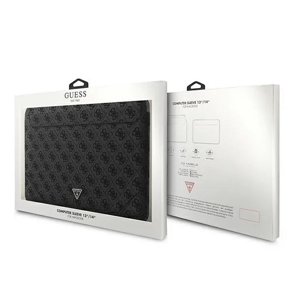 Guess 4G Uptown Triangle Logo Sleeve - Nešiojamojo kompiuterio dėklas 13" / 14" (juodas)