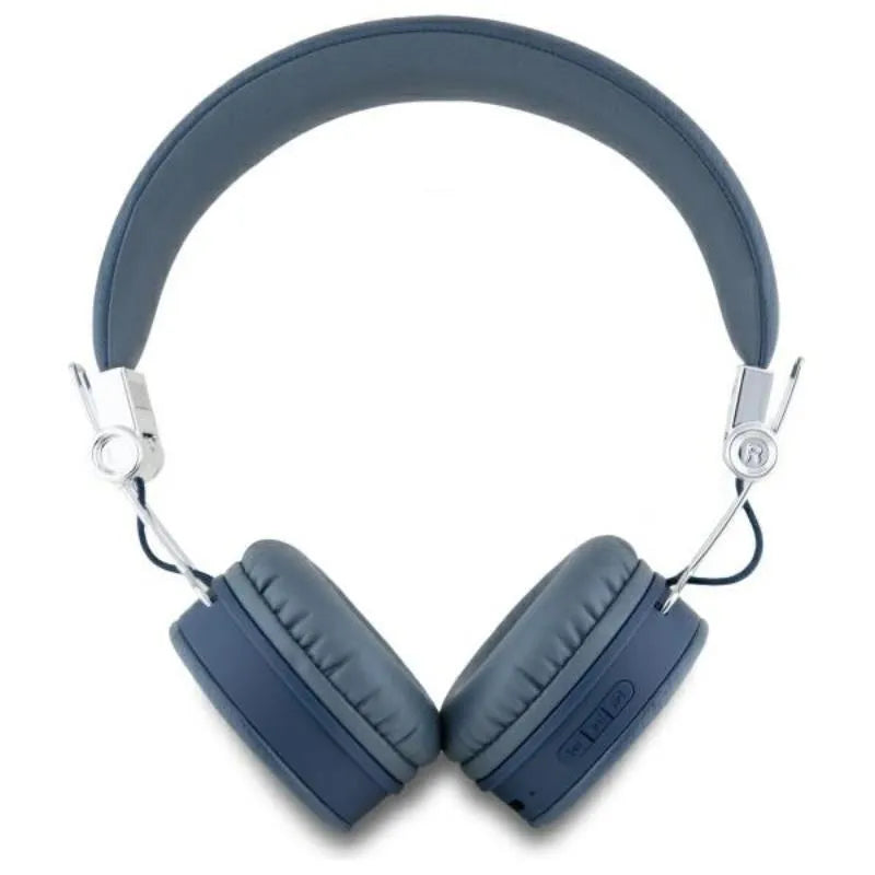 Guess grūdėtos klasikinės apvalios formos – belaidės ant ausų „Bluetooth ENC“ ausinės (mėlynos)