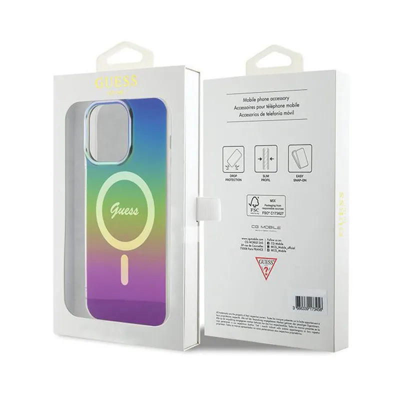 Guess IML Iridescent MagSafe – „iPhone 15 Max“ dėklas (spalva)