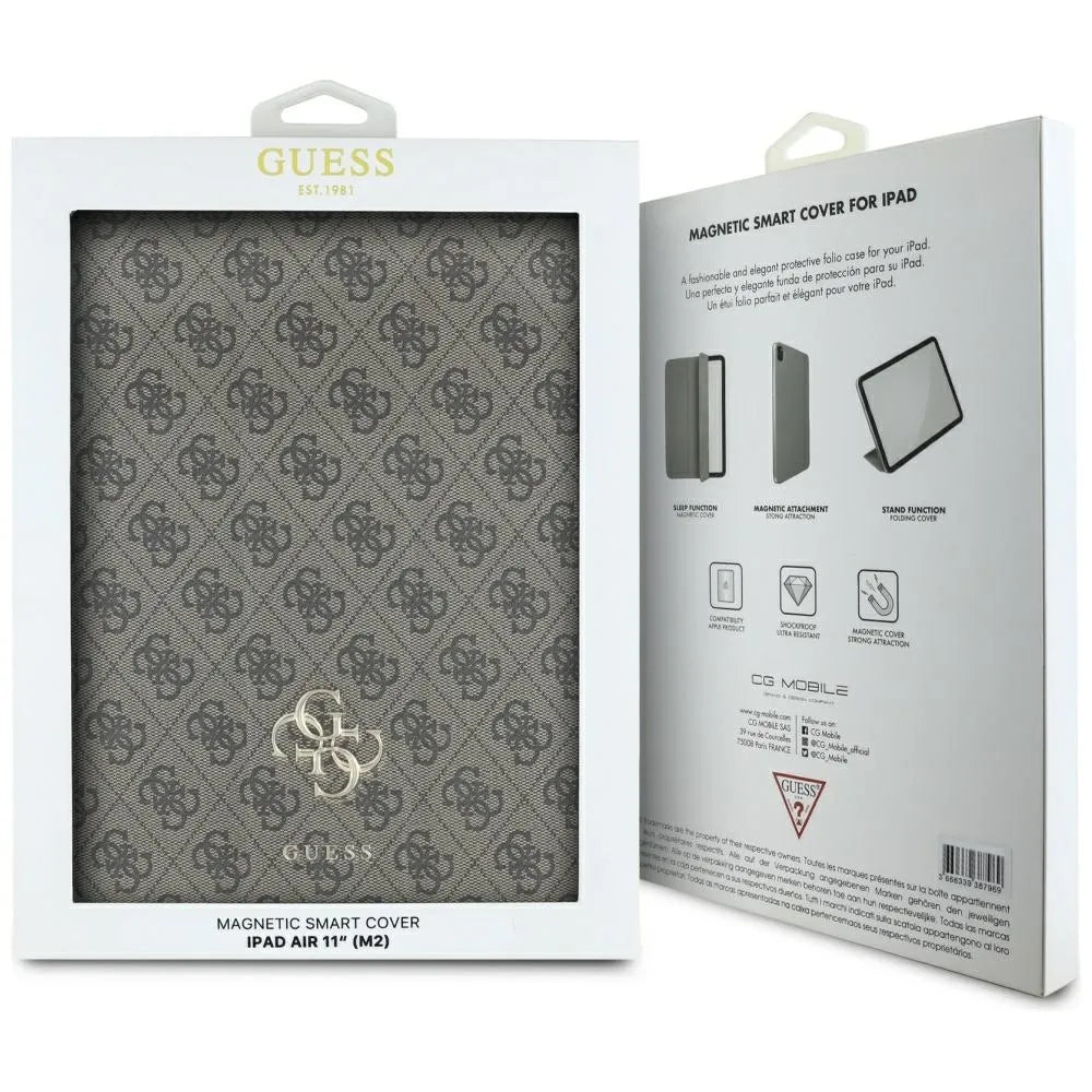 Guess Magnetic 4G Big Logo – Dėklas iPad Air 11" M3 (2025) / iPad Air 11" M2 (2024) (ruda)
