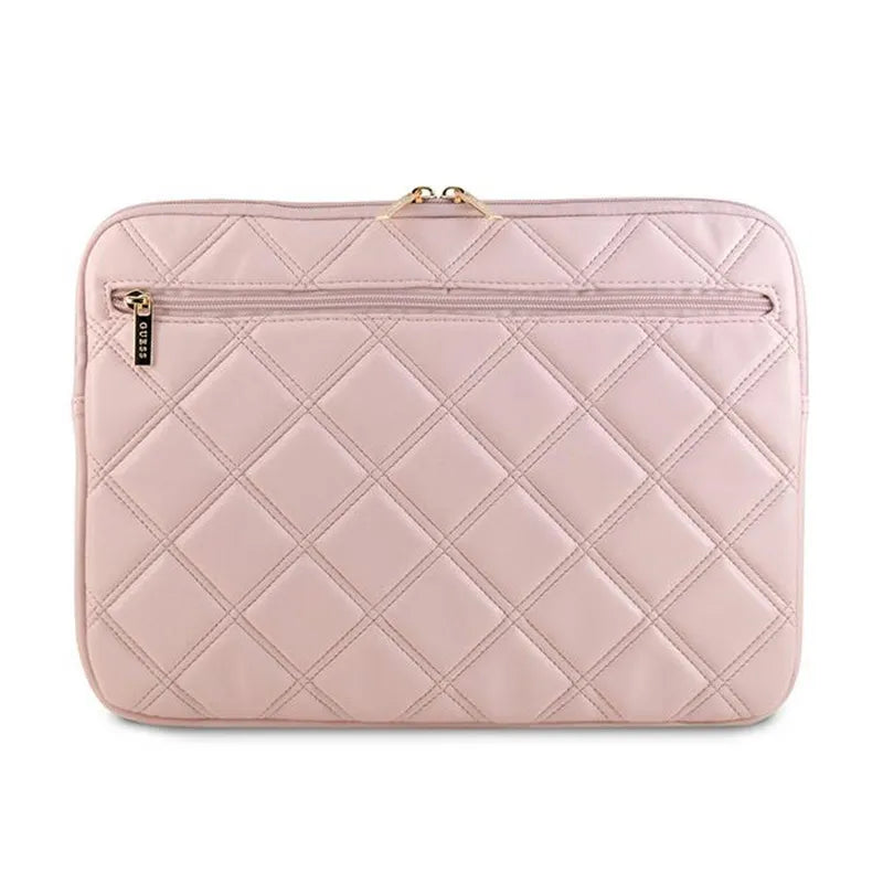 Guess Quilted 4G dėklas – nešiojamojo kompiuterio dėklas 13" / 14" (rožinis)