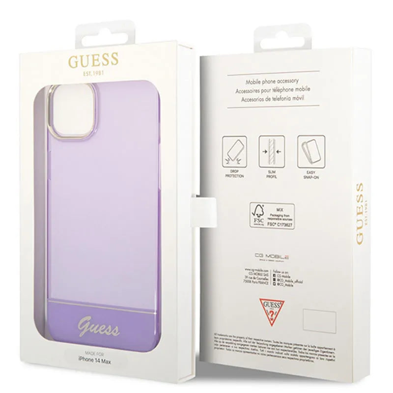 Guess Translucent - iPhone 14 Plus dėklas (violetinis)
