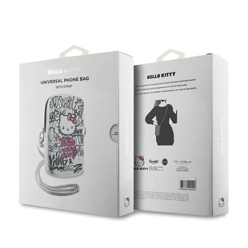 „Hello Kitty Graffiti Kitty Head“ – Kryžminė rankinė telefonui (balta)