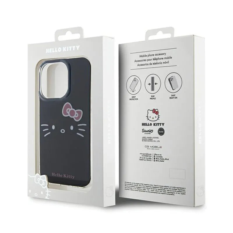 Hello Kitty IML Kitty Face – dėklas iPhone 15 Pro Max (juodas)