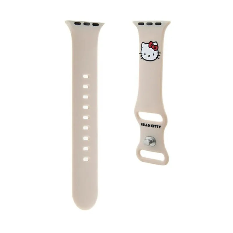 „Hello Kitty“ silikoninis „Kitty“ galvos dirželis, skirtas „Apple Watch“ 38/40/41 mm (smėlio spalvos)
