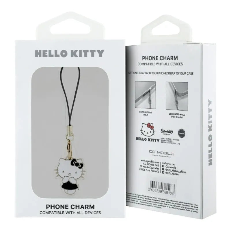 Hello Kitty telefono dirželio pakabukas Miela Kitty – telefono pakabukas (juodas)