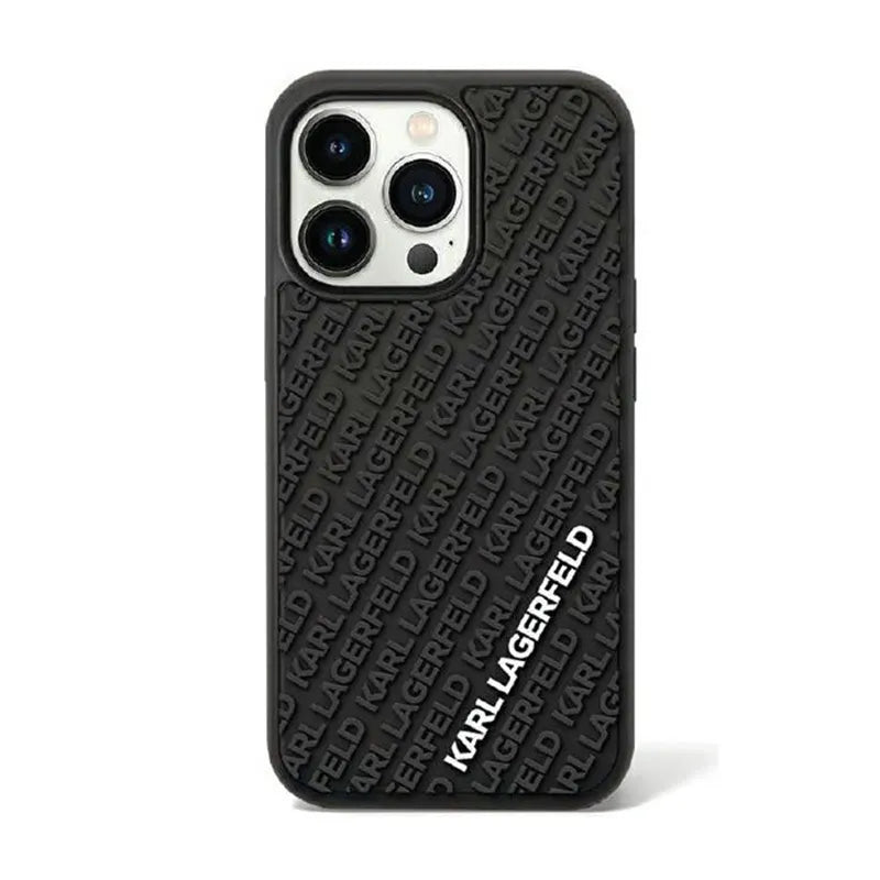 Karl Lagerfeld 3D guminis daugybės logotipų dėklas - „iPhone 11“ (juodas)