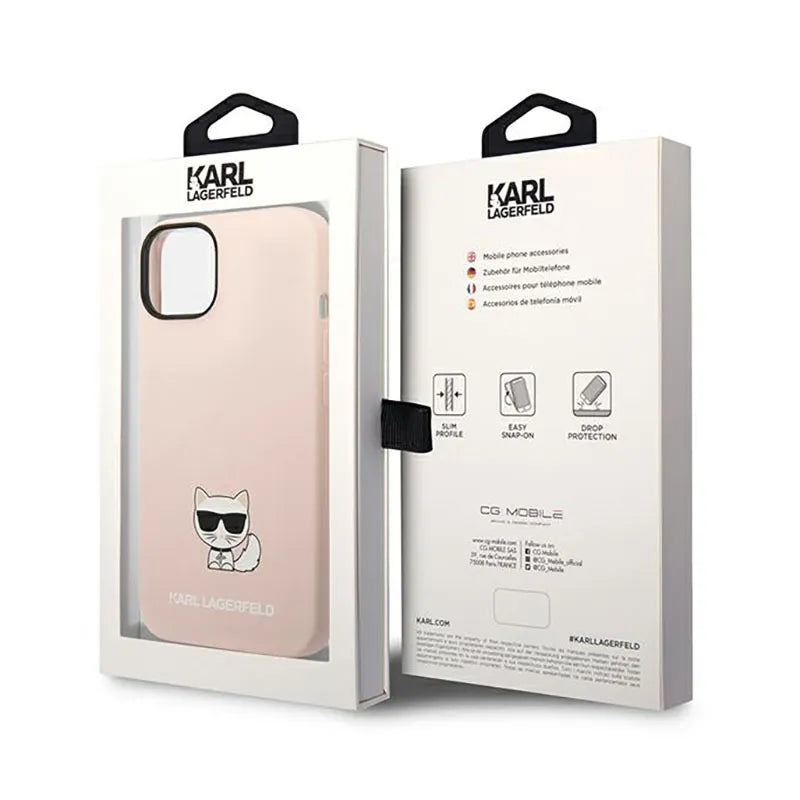 Karl Lagerfeld Choupette Body – dėklas skirtas iPhone 14 Plus (šviesiai rožinis)