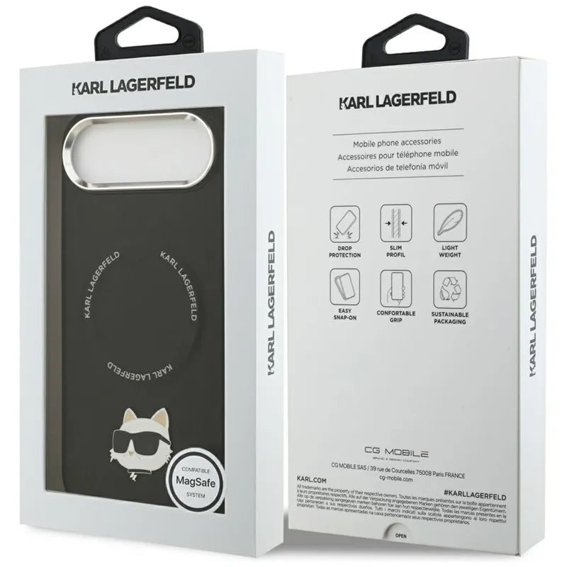 Karl Lagerfeld Choupette Smeigtukas MagSafe - Dėklas iPhone Air (juodas)