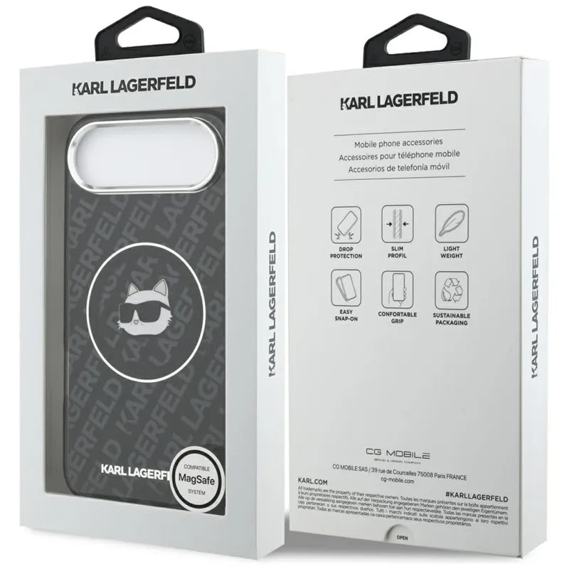 Karl Lagerfeld IML Choupette galvos logotipas MagSafe - Dėklas iPhone Air (juodas)