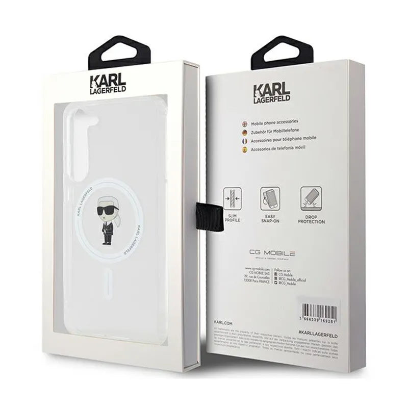 Karl Lagerfeld IML Ikonik MagSafe - dėklas, skirtas Samsung Galaxy S24+ (permatomas)