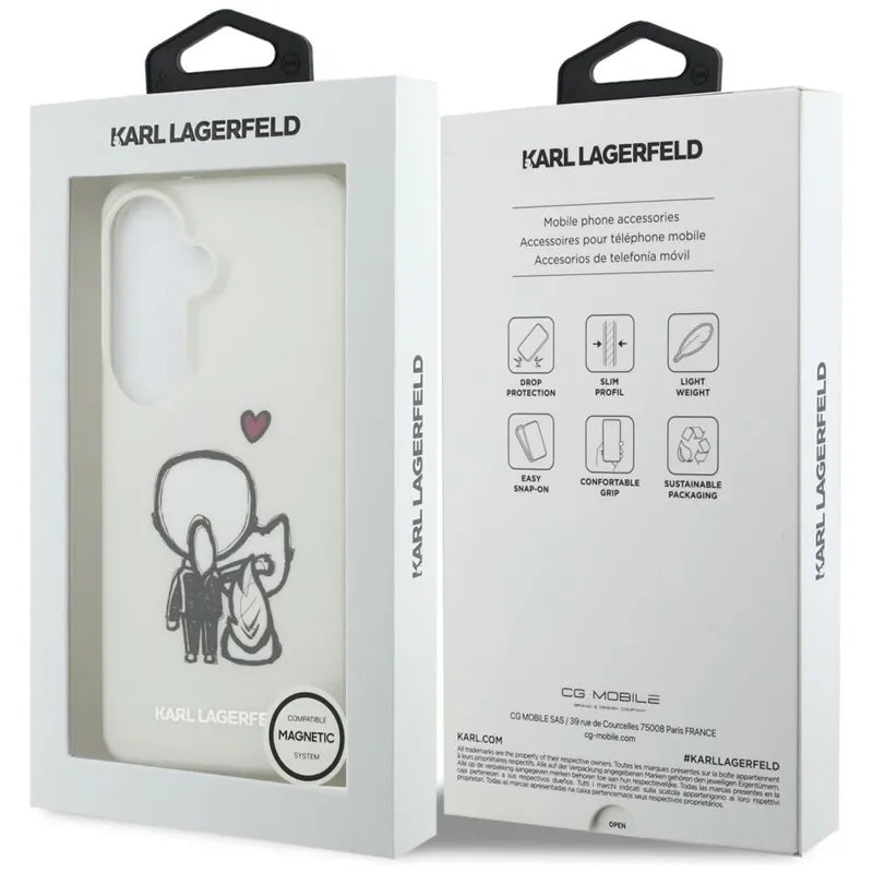 Karl Lagerfeld IML Karl & Choupette MagSafe - Samsung Galaxy S26 dėklas (skaidrus)
