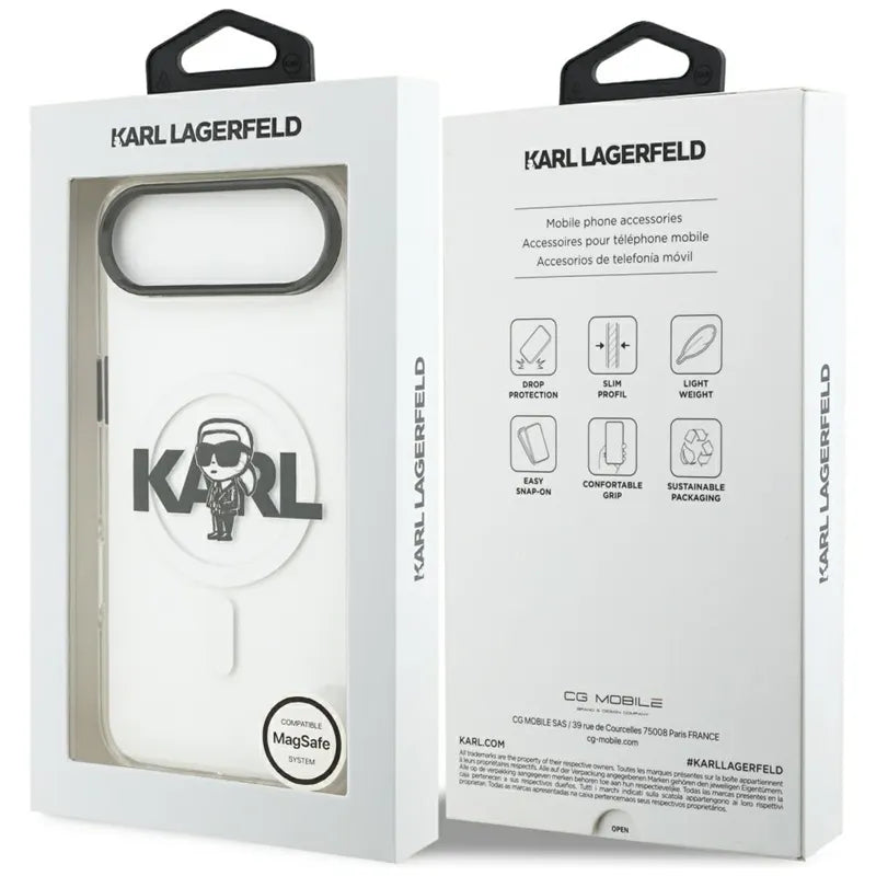 Karl Lagerfeld IML Karl Sketch Logotipas MagSafe - Dėklas iPhone Air (skaidrus)