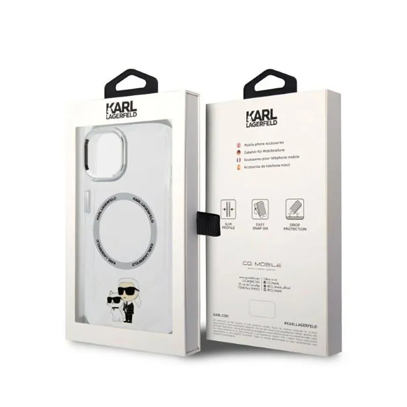 Karl Lagerfeld IML NFT Karl & Choupette MagSafe – Dėklas iPhone 14 Plus (skaidrus)