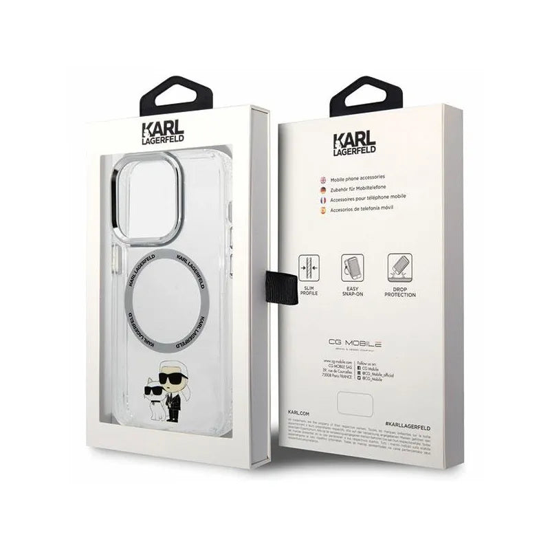 Karl Lagerfeld IML NFT Karl & Choupette MagSafe - Dėklas, skirtas iPhone 13 Pro (Skaidrus)