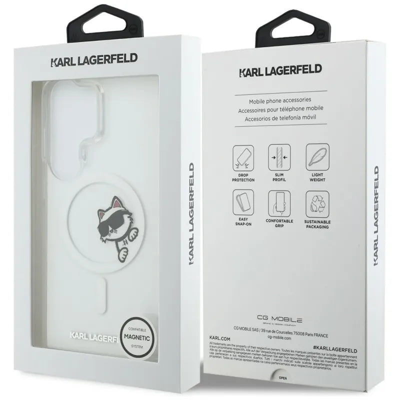 Karl Lagerfeld IML Peekaboo Choupette MagSafe - Samsung Galaxy S26 Ultra dėklas (Skaidrus)