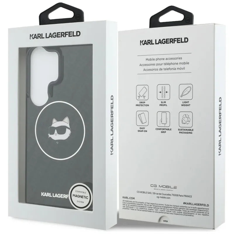 Karl Lagerfeld IML Repeated Choupette MagSafe dėklas - Samsung Galaxy S26 Ultra (Juodas)