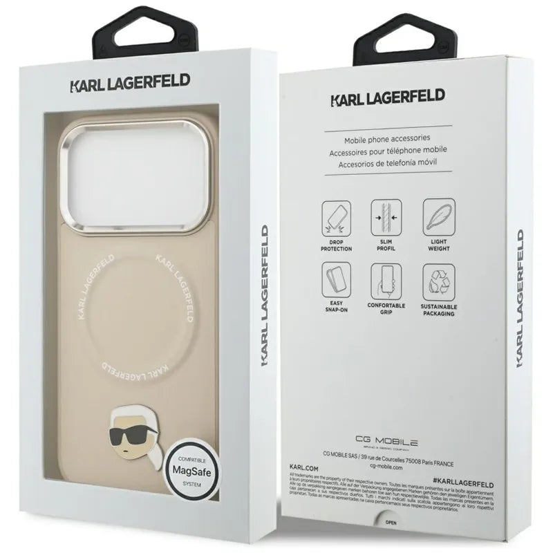 Karl Lagerfeld Karl Pin MagSafe - Dėklas iPhone 17 Pro (beige)