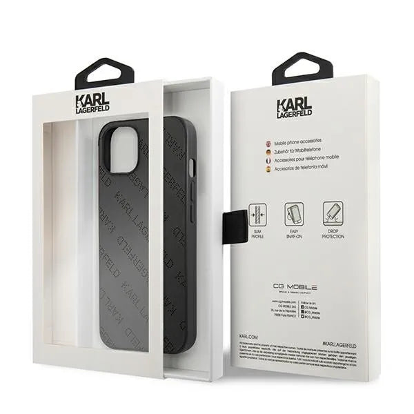 Karl Lagerfeld Perforated Allover – dėklas, skirtas iPhone 13 mini (juodas)
