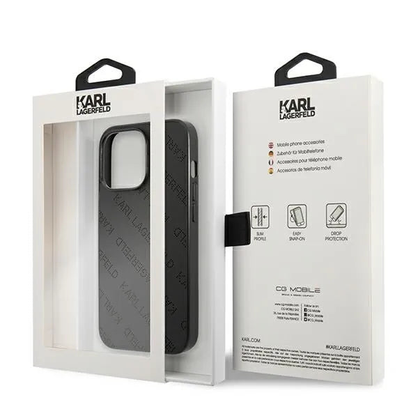 Karl Lagerfeld Perforated Allover – „iPhone 13 Pro“ dėklas (juodas)