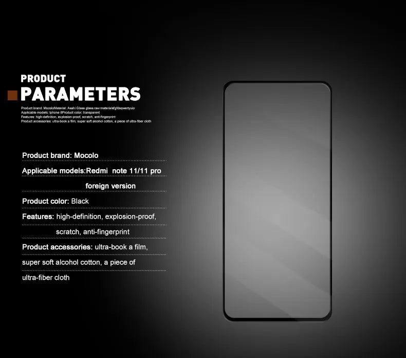 Mocolo 2.5D Full Glue Glass - Apsauginis stiklas, skirtas Xiaomi Redmi Note 11 Pro / Note 11 Pro Plus