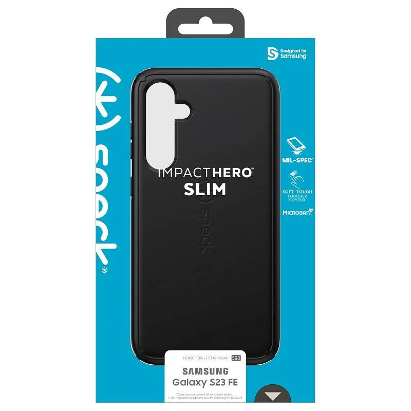 Speck ImpactHero Slim dėklas – Samsung Galaxy S23 FE dėklas (juodas)