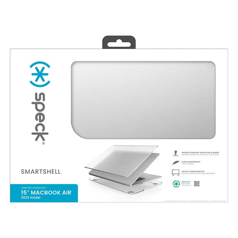 Speck SmartShell – dėklas MacBook Air 15" (M5/M4/M3/M2/2026-2023) (Skaidrus)