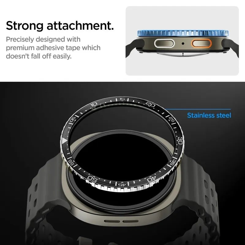 Spigen Bezel Tune Diver - Apsauginis korpusas / Bezel žiedas, skirtas Samsung Galaxy Watch 8 44 mm (Juodas)