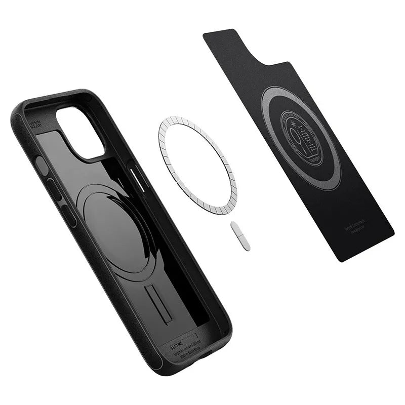 Spigen Mag Armor MagSafe – „iPhone 13“ dėklas (matinė juoda)