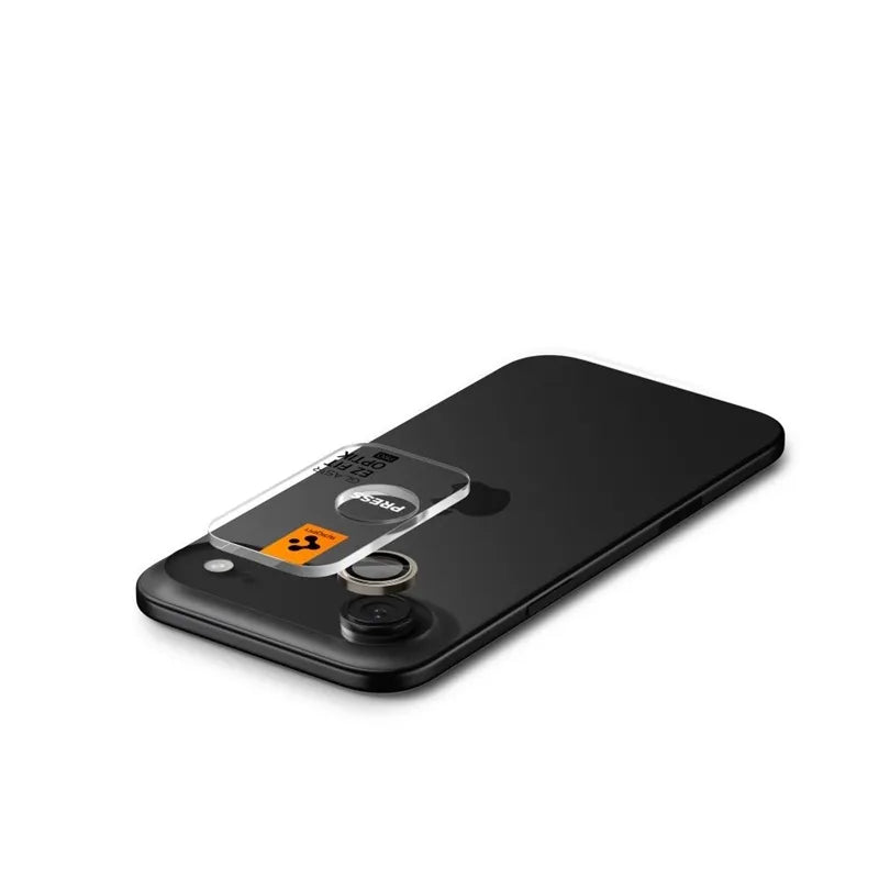 Spigen Optik Pro GLAS.TR EZ Fit kameros apsaugos rinkinys (2 vnt.) - Kameros objektyvo stiklas, skirtas iPhone Air (2 vnt.) (Auksinis)