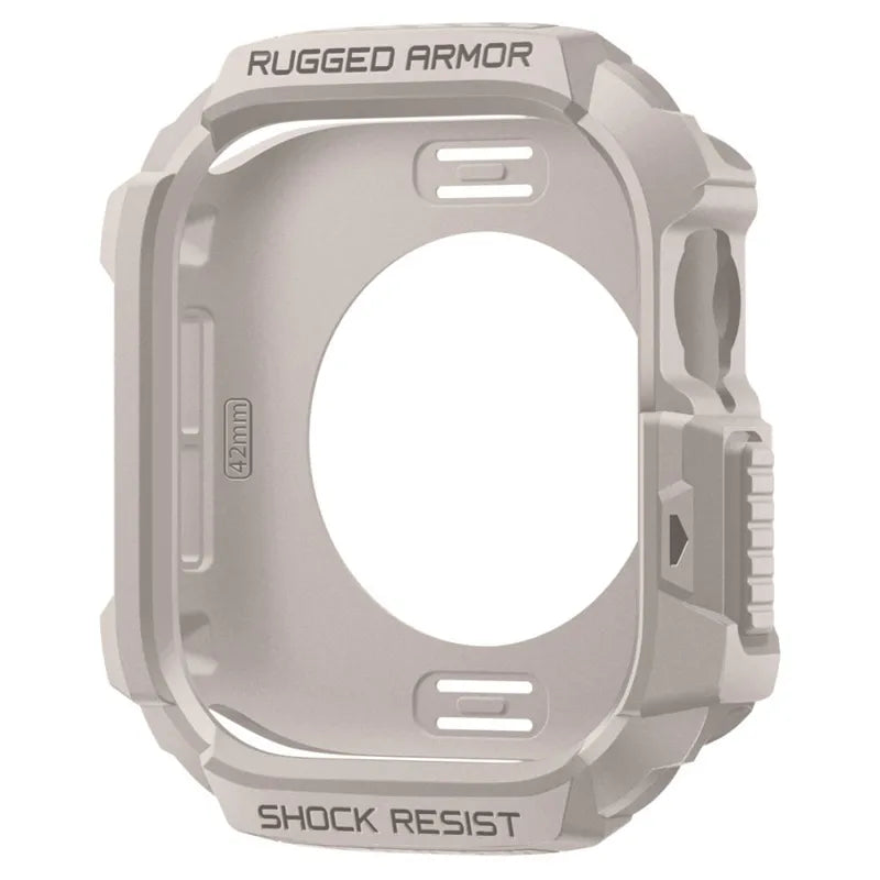 Spigen Rugged Armor V2 – dėklas Apple Watch 10/11 42 mm (dykumos smėlio)
