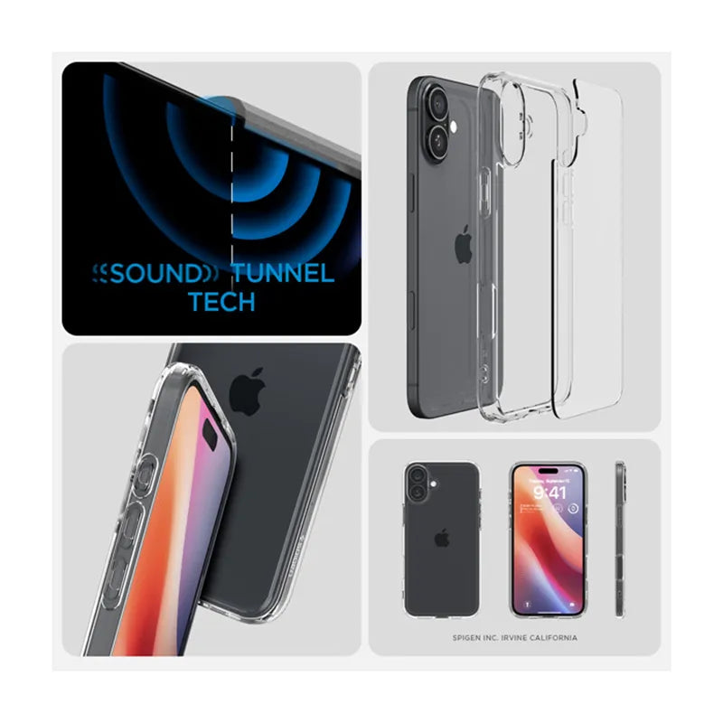 Spigen Ultra Hybrid – dėklas iPhone 16 (skaidrus)