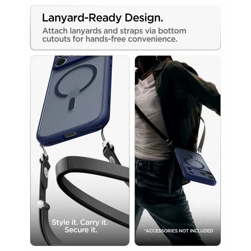 Spigen Ultra Hybrid Mag MagSafe – dėklas, skirtas iPhone 18 Pro / 17 Pro (Frost Deep Blue)