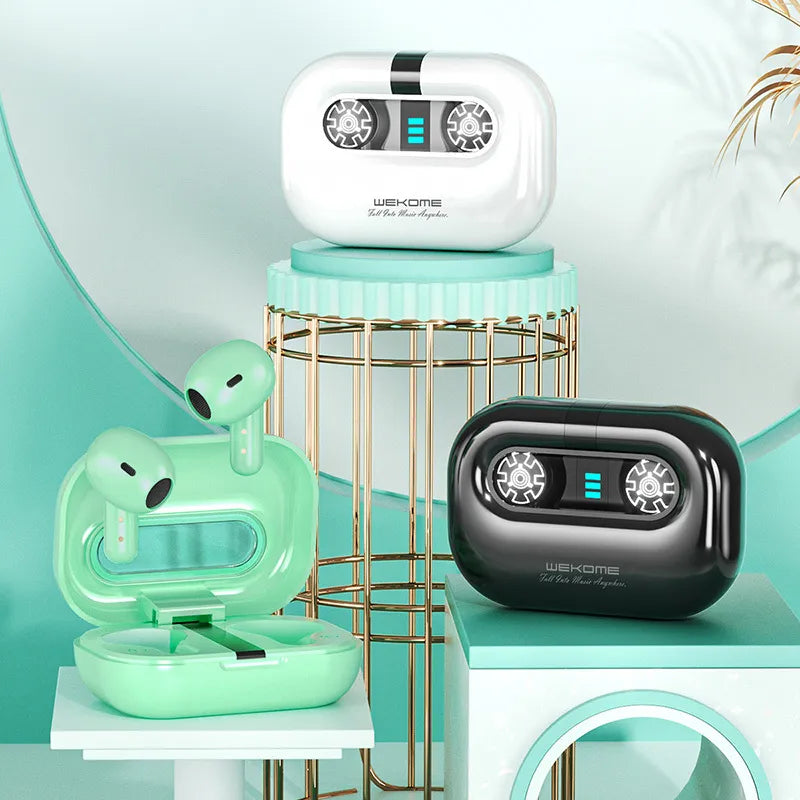 WEKOME VA06 Vanguard Series - „Bluetooth V5.2“ TWS belaidės ausinės su įkrovimo dėklu (žalia)